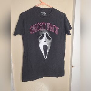 Ghostface Tshirt Womens Size Small Black Halloween Top Tee Scream Mask